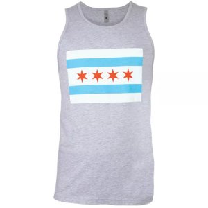 Fox 64-703 M Mens Tank Top Grey - Chicago Flag Medium