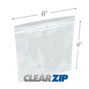 International CZH20606 Clearzip Lock Top Hang Hole Bags  6 X 6 2 Mil