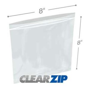 International CZ1250808 Clearzip Lock Top Bags  8 X 8 1.25 Mil