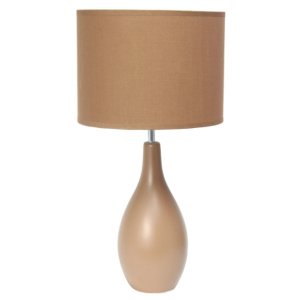 All LT2002-LBW Simple Designs Oval Bowling Pin Base Ceramic Table Lamp