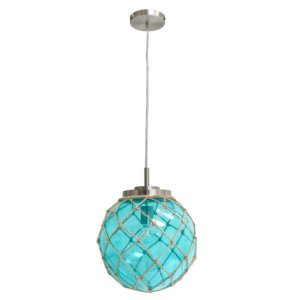 All PT1003-AQU Elegant Designs Buoy Netted Brushed Nickel Coastal Ocea