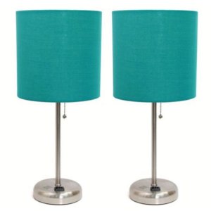 All LC2001-TEL-2PK Limelights Brushed Steel Stick Lamp With Charging O