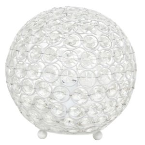 All LT1026-WHT Elegant Designs Elipse 8 Inch Crystal Ball Sequin Table