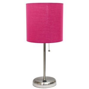 All LT2044-PNK Limelights Stick Lamp With Usb Charging Port And Fabric