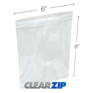 International CZ20608 Clearzip Lock Top Bags  6 X 8 2 Mil