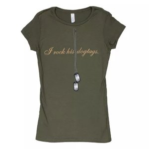 Fox 64-099 XL Women's Cotton Tee I Rock His Dogtags - Olive Drab Xl