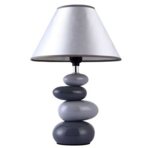 All LT3052-GRY Simple Designs Shades Of Gray Ceramic Stone Table Lamp