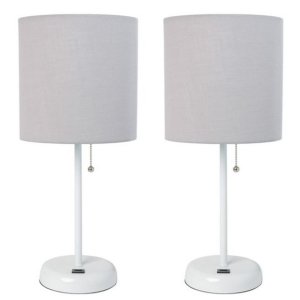 All LC2002-GOW-2PK Limelights White Stick Lamp With Usb Charging Port 