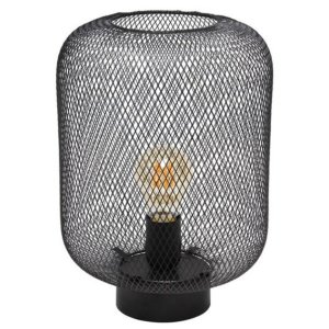 All LT1072-GRY Simple Designs White Metal Mesh Industrial Table Lamp