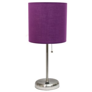 All LT2044-PRP Limelights Stick Lamp With Usb Charging Port And Fabric