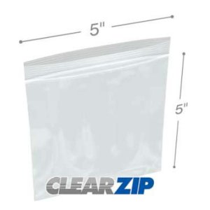 International CZ20505 Clearzip Lock Top Bags  5 X 5 2 Mil