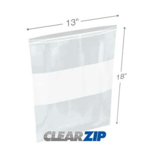 International CZW21318 White Block Clearzip Lock Top Bags  2 Mil 13 X 