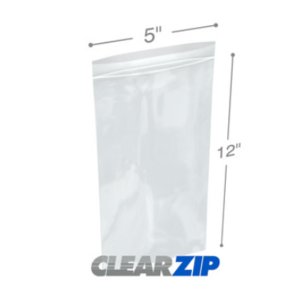 International CZ20512 Clearzip Lock Top Bags  5 X 12 2 Mil