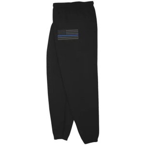 Fox 64-7482 XXL Usa Flagthin Blue Line Mens Sweatpant Black - 2xl