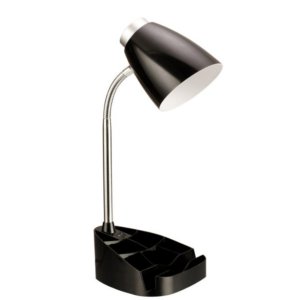 All LD1002-BLK Limelights Gooseneck Organizer Desk Lamp With Ipad Tabl