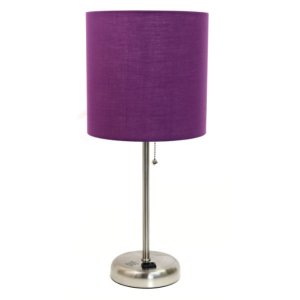 All LT2024-PRP Limelights Stick Lamp With Charging Outlet And Fabric S