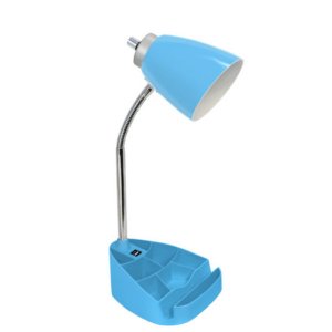 All LD1056-BLU Limelights Gooseneck Organizer Desk Lamp With Ipad Tabl