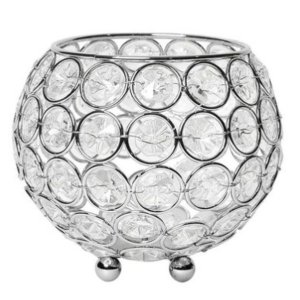 All HG1006-CHR Elegant Designs Elipse Crystal Circular Bowl Candle Hol