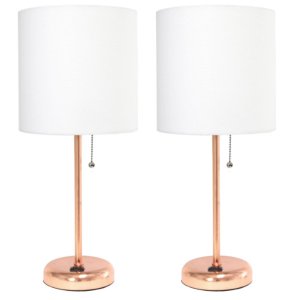 All LC2001-RGD-2PK Limelights Rose Gold Stick Lamp With Charging Outle