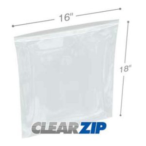 International CZ21618 Clearzip Lock Top Bags  16 X 18 2 Mil