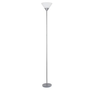 All LF1011-SLV Simple Designs 1 Light Stick Torchiere Floor Lamp, Silv