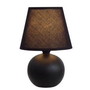 All LT2008-BLK Simple Designs  Mini Ceramic Globe Table Lamp