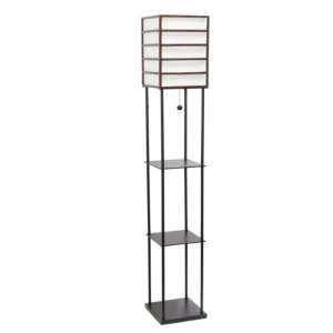 All LHF-5055-DW Lalia Home 1 Light Metal Etagere Floor Lamp With Stora