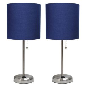 All LC2001-NAV-2PK Limelights Brushed Steel Stick Lamp With Charging O