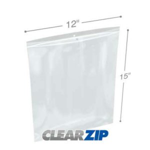 International CZH41215 Clearzip Lock Top Hang Hole Bags  12 X 15 4 Mil