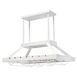 All WR1000-WHT Elegant Designs 2 Light Led Overhead Wine Rack, White