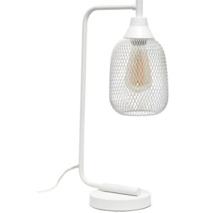 All LHD-2000-WH Lalia Home Industrial Mesh Desk Lamp, White