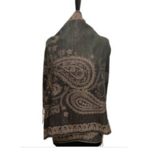 In IN127 Pattern Pashmina Black