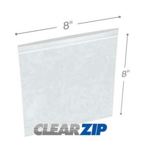 International CZPP20808 High Clarity Zipper Locking Polypropylene Bags