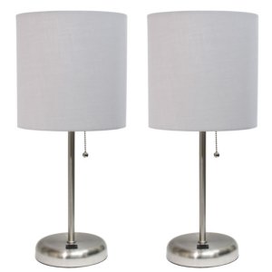 All LC2002-GRY-2PK Limelights Stick Lamp With Usb Charging Port And Fa