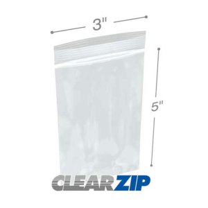 International CZ1250305 Clearzip Lock Top Bags  3 X 5 1.25 Mil