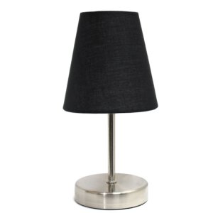 All LT2013-BLK Simple Designs Sand Nickel Mini Basic Table Lamp With F