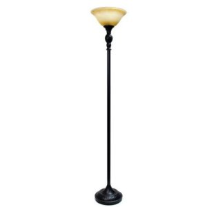 All LF2001-RBZ Elegant Designs 1 Light Torchiere Floor Lamp With Marbe