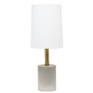 All LHT-5000-WH Lalia Home Antique Brass Concrete Table Lamp With Line