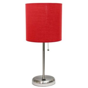 All LT2044-RED Limelights Stick Lamp With Usb Charging Port And Fabric