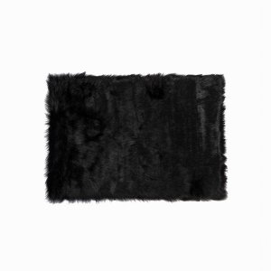 Homeroots.co 317175 60 X 96 Black, Sheepskin - Rugthrow