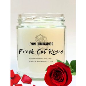 Lyon 9-ROS-1 Fresh Cut Roses Soy Blend Candle