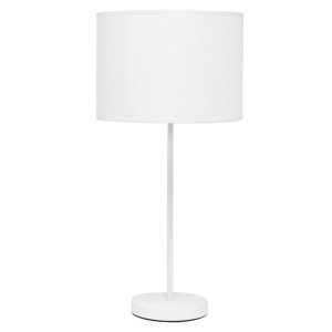 All LT2040-WOW Simple Designs White Stick Lamp With Fabric Shade, Whit