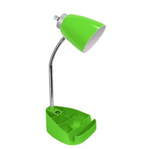 All LD1056-GRN Limelights Gooseneck Organizer Desk Lamp With Ipad Tabl