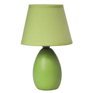 All LT2009-GRN Simple Designs Mini Egg Oval Ceramic Table Lamp