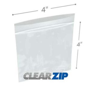 International CZ20404 Clearzip Lock Top Bags  4 X 4 2 Mil