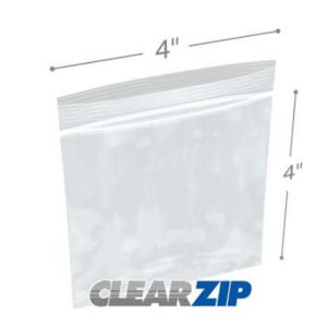 International CZ1250404 Clearzip Lock Top Bags  4 X 4 1.25 Mil