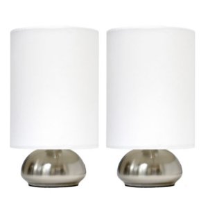 All LT2016-IVY-2PK Simple Designs Gemini 2 Pack Mini Touch Lamp With B