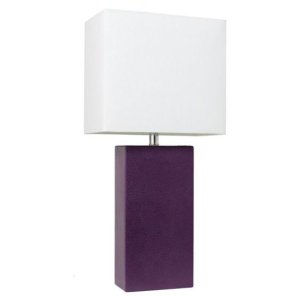 All LT1025-EGP Elegant Designs Modern Leather Table Lamp With White Fa