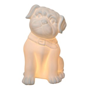 All LT3212-WHT Simple Designs Porcelain Puppy Dog Shaped Table Lamp