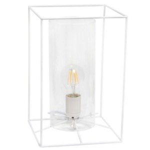 All LHT-5060-WH Lalia Home White Framed Table Lamp With Clear Cylinder